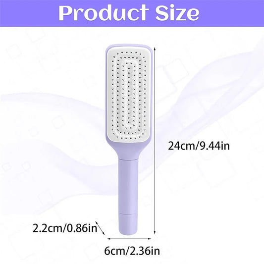 Self-Cleaning Retractable Hair Brush | Anti-Static Airbag Massage Comb for Easy Hair Removal & Scalp Care